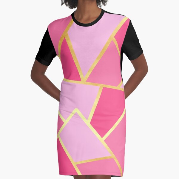 Item preview, Abstract Geometric Design in pink and gold designed and sold by CreaTwinkles.
