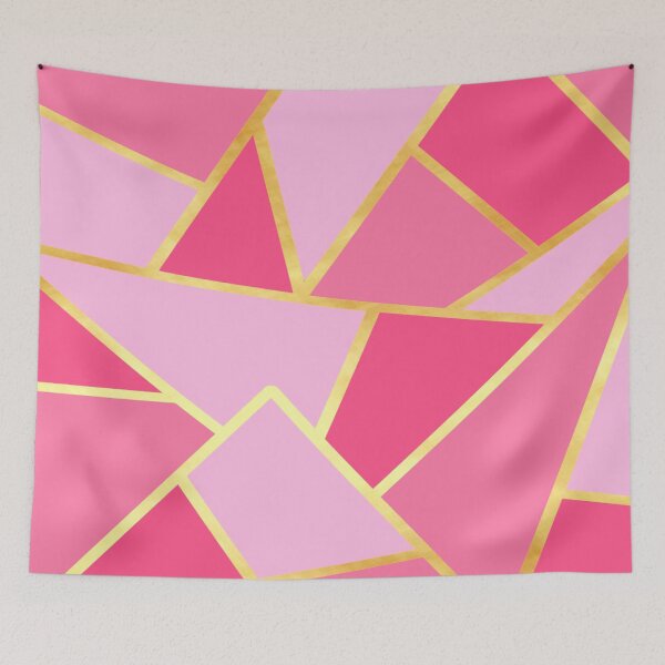 Item preview, Abstract Geometric Design in pink and gold designed and sold by CreaTwinkles.