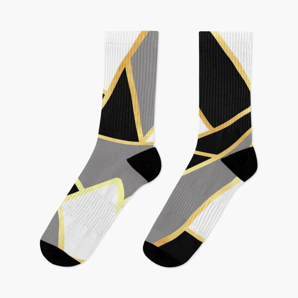 Item preview, Abstract Geometric Design in grey black white and gold designed and sold by CreaTwinkles.