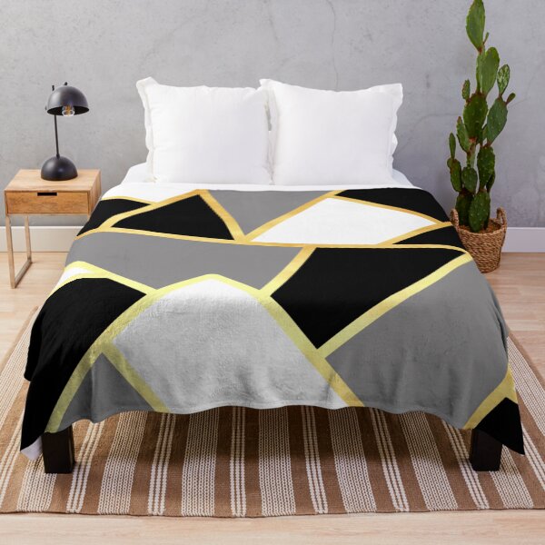 Item preview, Abstract Geometric Design in grey black white and gold designed and sold by CreaTwinkles.
