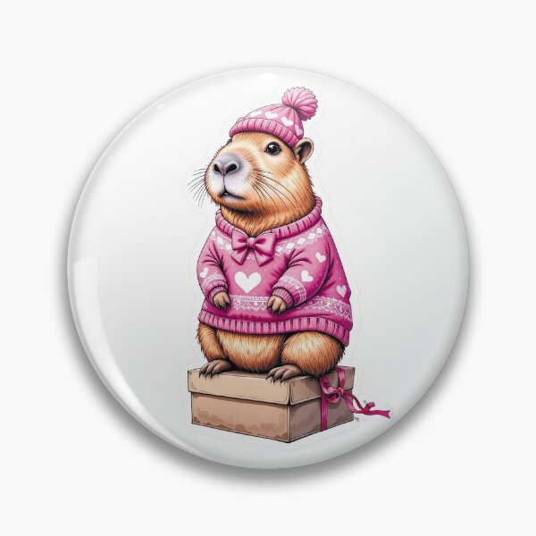 Item preview, Capybara wearing a pink sweater designed and sold by Shjamezlaush Milicevic.