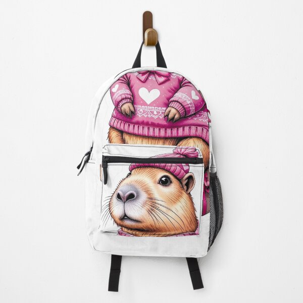 Item preview, Capybara wearing a pink sweater  designed and sold by Shjamezlaush Milicevic.