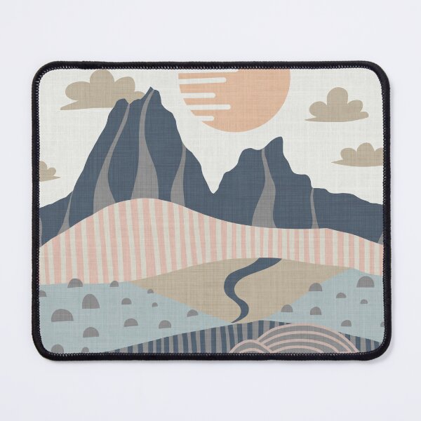 Item preview, Serene harmonious Japandi style landscape linen textured medium 2 designed and sold by Designsbyluzia.
