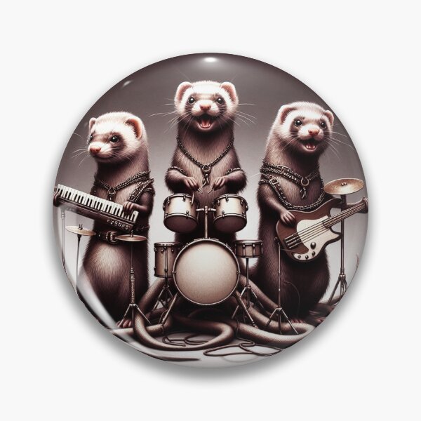 Item preview, Weasel animals playing metal music designed and sold by Dogandesighn.