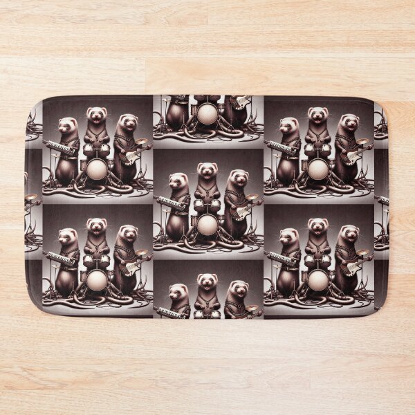 Item preview, Weasel animals playing metal music designed and sold by Dogandesighn.