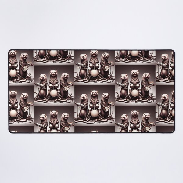Item preview, Weasel animals playing metal music designed and sold by Dogandesighn.