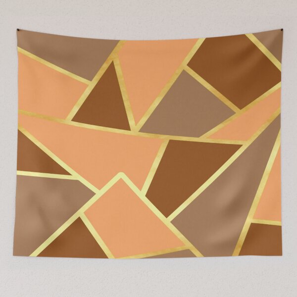 Item preview, Abstract Geometric Design in brown and gold designed and sold by CreaTwinkles.