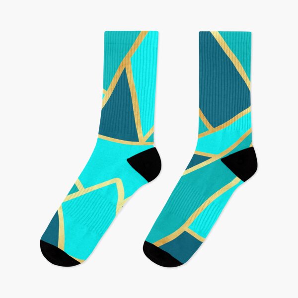 Item preview, Abstract Geometric design in blue and gold designed and sold by CreaTwinkles.