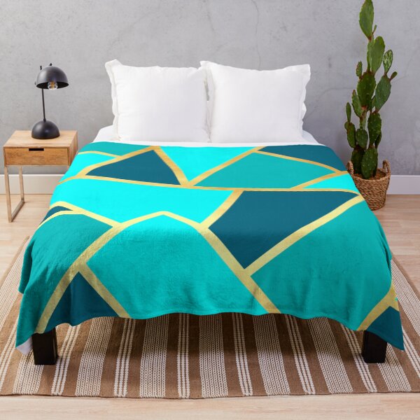 Item preview, Abstract Geometric design in blue and gold designed and sold by CreaTwinkles.
