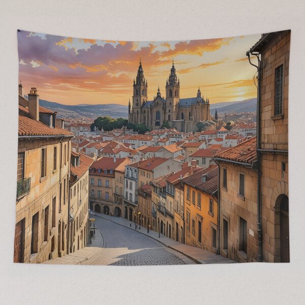 Item preview, Santiago de Compostela: Sunset Cathedral Splendor designed and sold by LSVart.