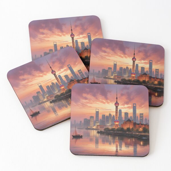 Item preview, Shanghai, China: Iconic Skyline Reflected on the Huangpu River designed and sold by LSVart.
