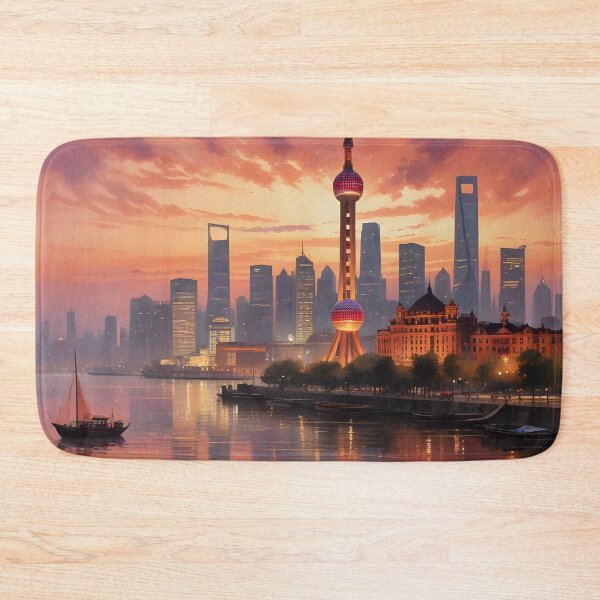 Item preview, Shanghai, China: Iconic Skyline Reflected on the Huangpu River designed and sold by LSVart.