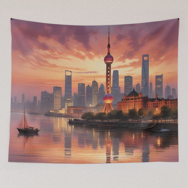 Item preview, Shanghai, China: Iconic Skyline Reflected on the Huangpu River designed and sold by LSVart.