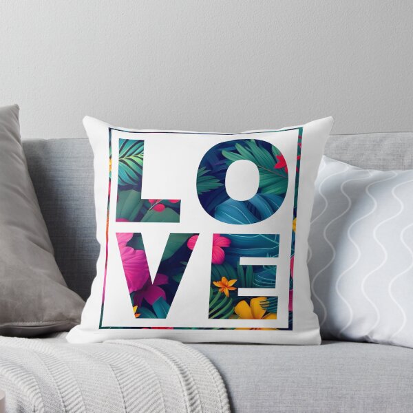 Item preview, LOVE Tropical Floral Typography | Bold Aesthetic Lettering Art designed and sold by MonaraStudio.
