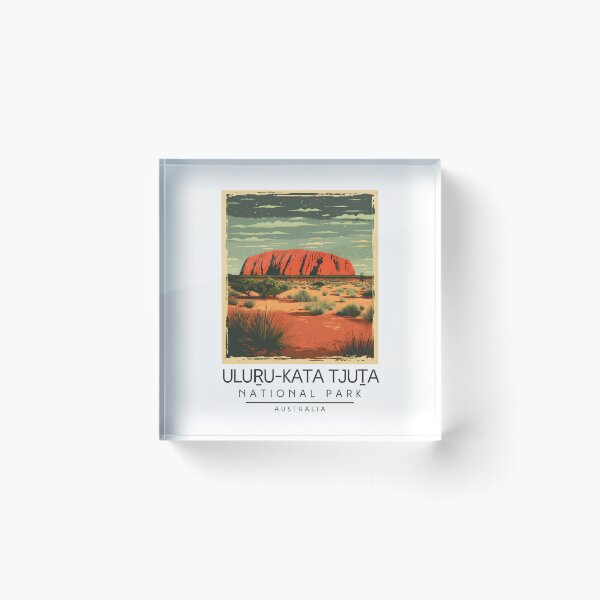Item preview, A Vintage Illustration of Uluṟu-Kata Tjuṯa National Park - Australia  designed and sold by GoodOldVintage.