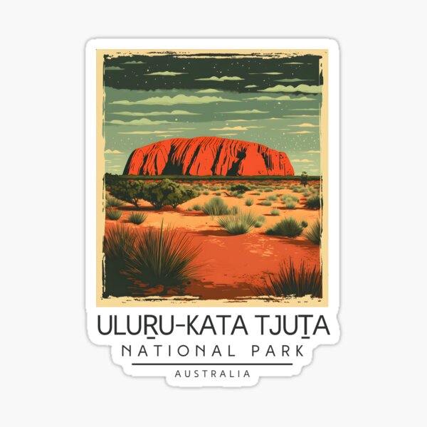 Item preview, A Vintage Illustration of Uluṟu-Kata Tjuṯa National Park - Australia  designed and sold by GoodOldVintage.