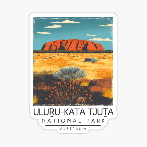 Item preview, A Vintage Illustration of Uluṟu-Kata Tjuṯa National Park - Australia  designed and sold by GoodOldVintage.