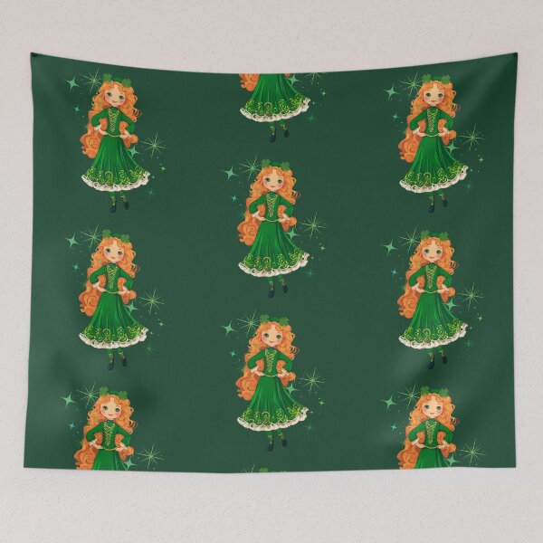 Item preview,  Ginger Girl, Dancer in a green irish suit, Feis, Oireachtas, Ghillies,St Patricks Day,  Irish Dancer, Kiss Me im Irish, Dance Lover designed and sold by KolorellaS.