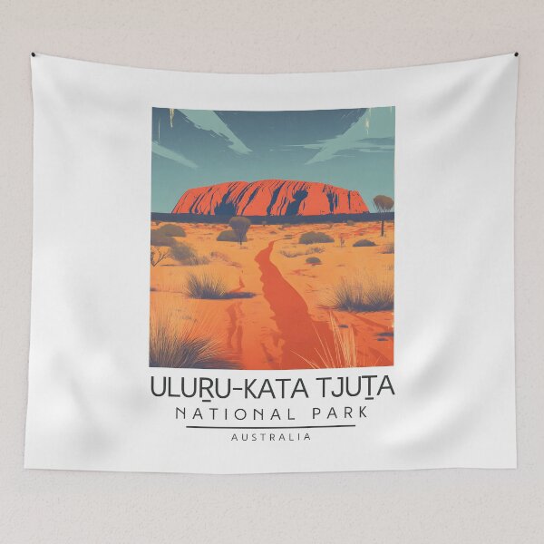 Item preview, A Vintage Illustration of Uluṟu-Kata Tjuṯa National Park - Australia  designed and sold by GoodOldVintage.