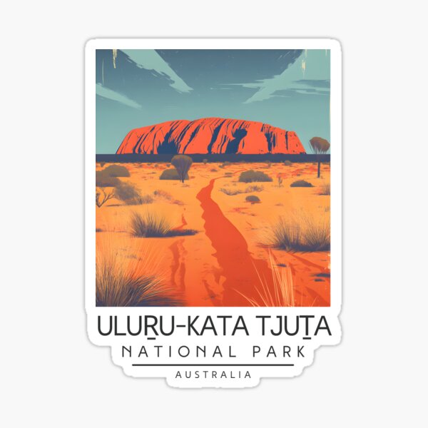Item preview, A Vintage Illustration of Uluṟu-Kata Tjuṯa National Park - Australia  designed and sold by GoodOldVintage.