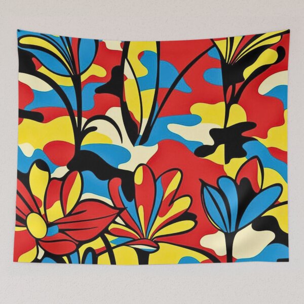 Item preview, Retro Floral Pattern Camouflage Inspired Art designed and sold by CamouflageLab.