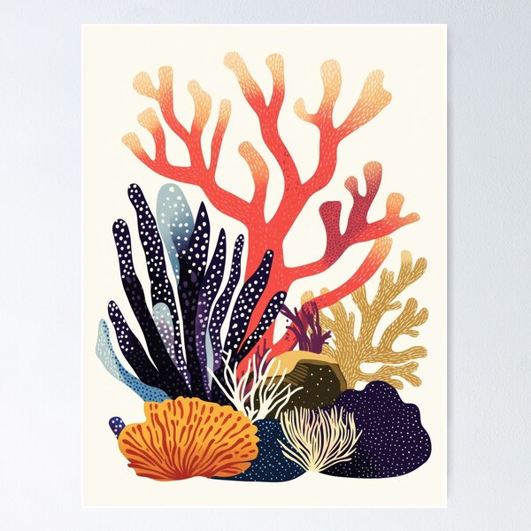 Item preview, Vibrant Retro Coral Reef Illustration designed and sold by MVXX.
