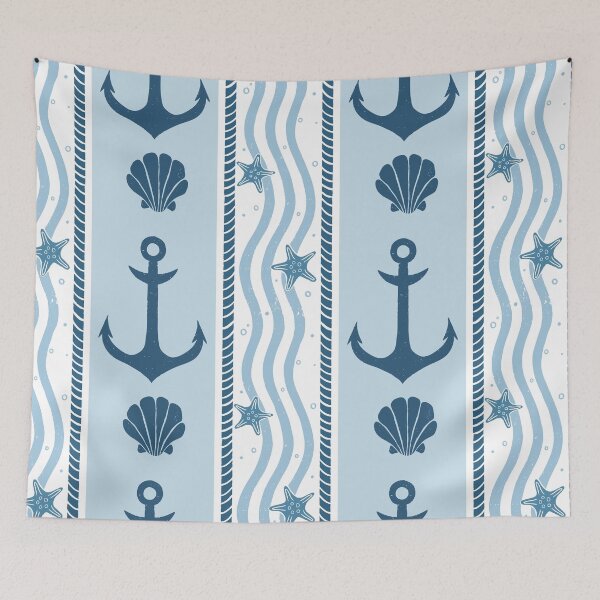 Item preview, Nautical Anchor Shells Starfish and Waves designed and sold by Jennifer Creations.