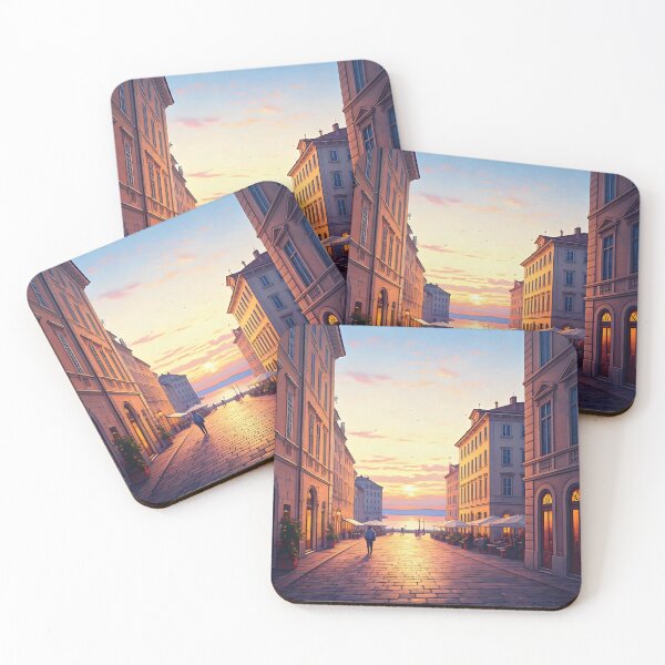Item preview, Trieste Old Town: Sunset Reflections on Terracotta designed and sold by LSVart.