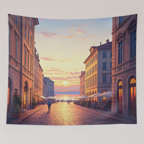 Item preview, Trieste Old Town: Sunset Reflections on Terracotta designed and sold by LSVart.