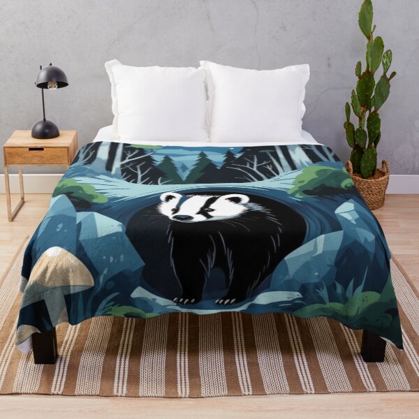 Item preview, Mystic Badger Illustration – Moonlit Forest Wildlife Art – Celestial Nature Decor & Apparel designed and sold by Bobrucznik.