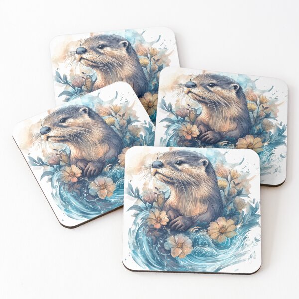 Item preview, Watercolor Otter Portrait designed and sold by NicolasGlowArt.