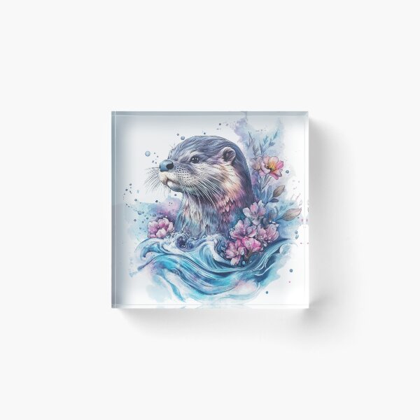 Item preview, Watercolor Otter Design designed and sold by NicolasGlowArt.