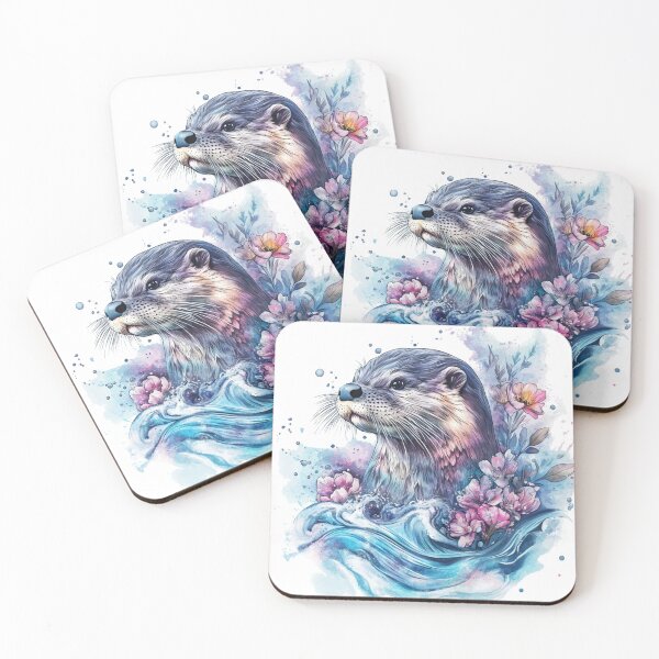 Item preview, Watercolor Otter Design designed and sold by NicolasGlowArt.