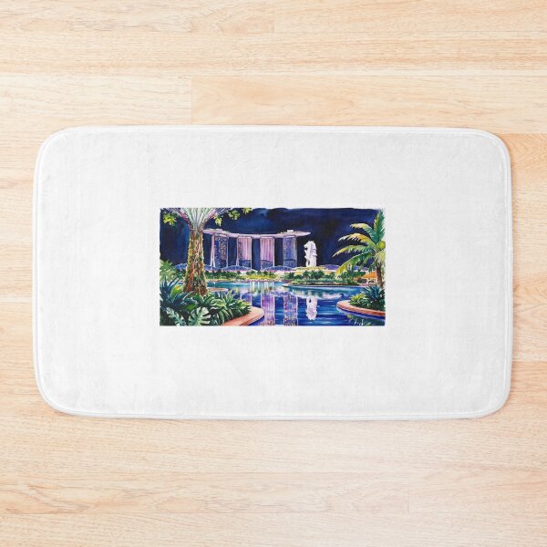 Item preview, Singapore – Marina Bay Sands and the Merlion at Night designed and sold by StormArte.