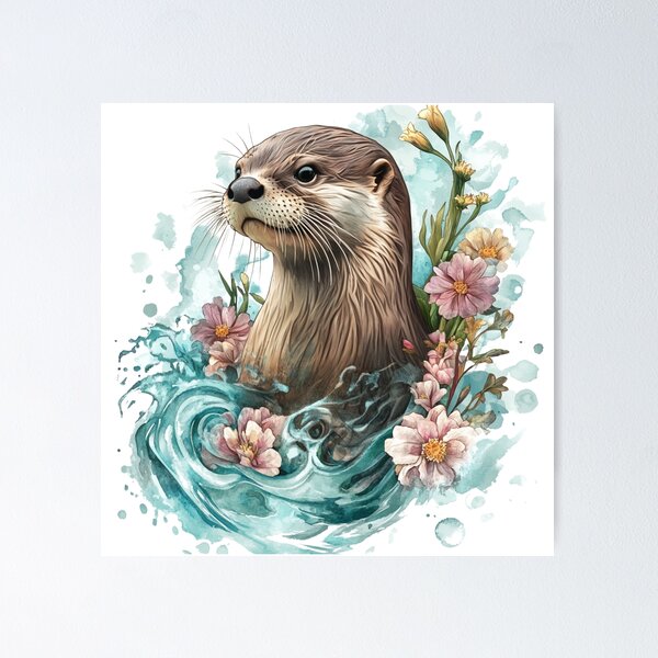 Item preview, Otter Watercolor Design designed and sold by NicolasGlowArt.