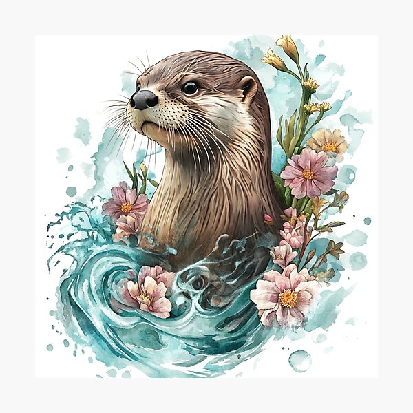 Item preview, Otter Watercolor Design designed and sold by NicolasGlowArt.