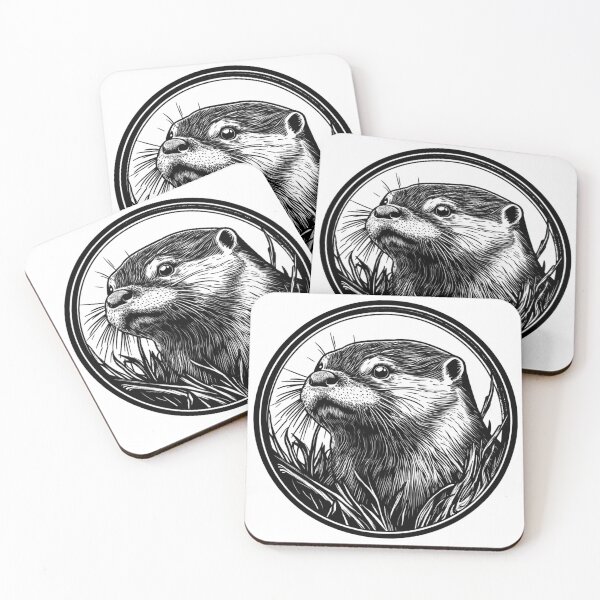 Item preview, Black and White Otter designed and sold by NicolasGlowArt.