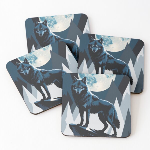 Item preview, Mystic Wolf Illustration – Full Moon Spirit Animal Art – Night Sky Wildlife Decor & Apparel designed and sold by Bobrucznik.