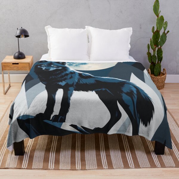 Item preview, Mystic Wolf Illustration – Full Moon Spirit Animal Art – Night Sky Wildlife Decor & Apparel designed and sold by Bobrucznik.