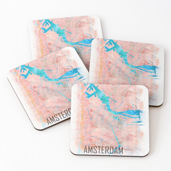 Item preview, Amsterdam Travel Map with Main Roads designed and sold by artshop77.