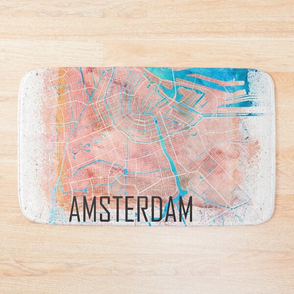 Item preview, Amsterdam Travel Map with Main Roads designed and sold by artshop77.