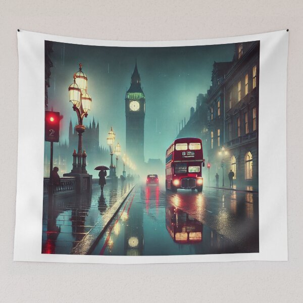 Item preview, Rainy London Nights: Big Ben & Reflections designed and sold by Wesira.