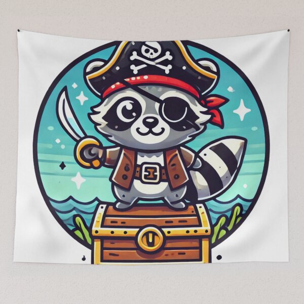 Item preview, Pirate Raccoon - Funny Treasure Hunter Animal Art designed and sold by Nauert's.
