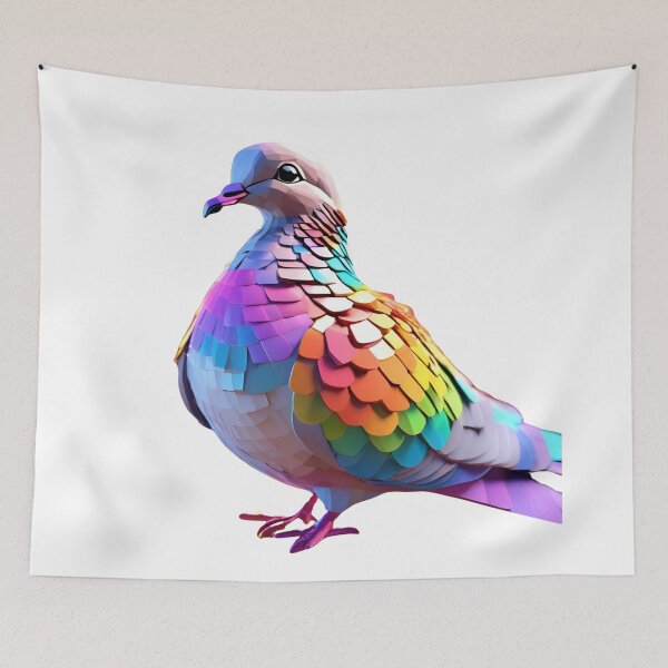 Item preview, Prismatic Dove – Geometric Rainbow Bird Art designed and sold by GloriousArtSKD.