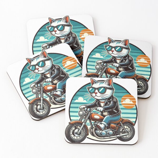 Item preview, Biker Cat - Cool Motorcycle Riding Feline designed and sold by Nauert's.