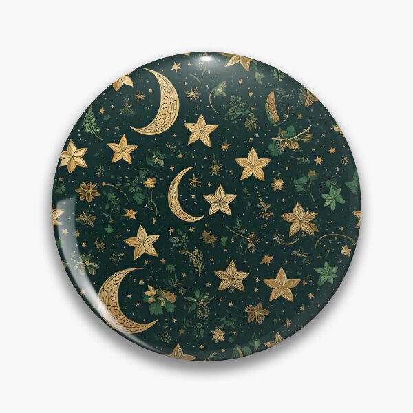 Item preview, Celestial inspired pattern of gold stars, crescent moons and tiny clovers designed and sold by Designbes.