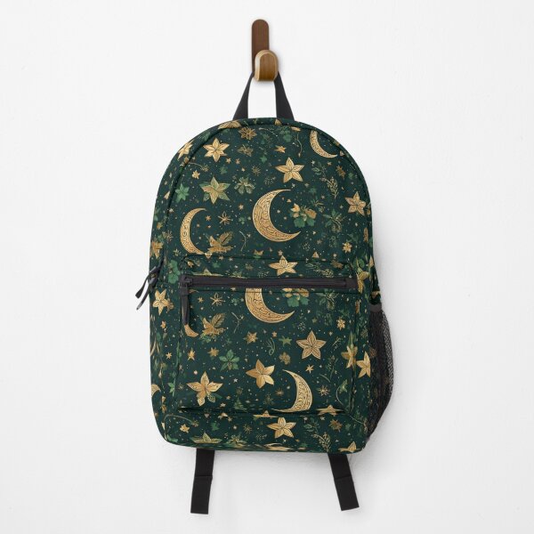 Item preview, Celestial inspired pattern of gold stars, crescent moons and tiny clovers designed and sold by Designbes.