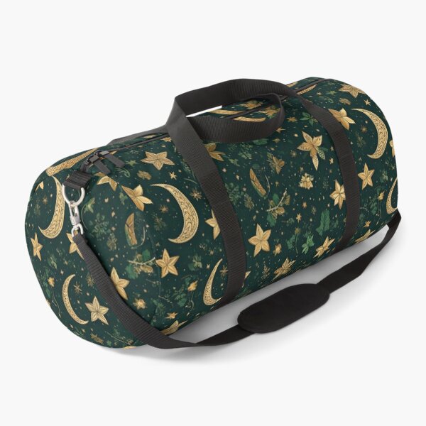 Item preview, Celestial inspired pattern of gold stars, crescent moons and tiny clovers designed and sold by Designbes.