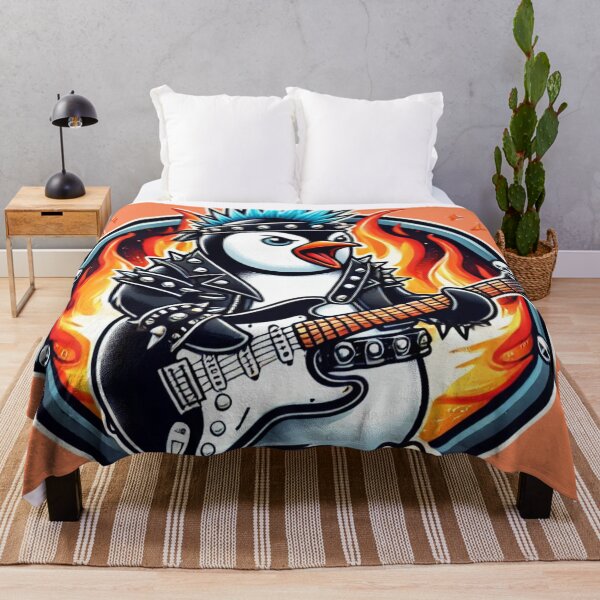 Item preview, Rockstar Penguin - Funny Punk Guitarist Animal Art designed and sold by Nauert's.