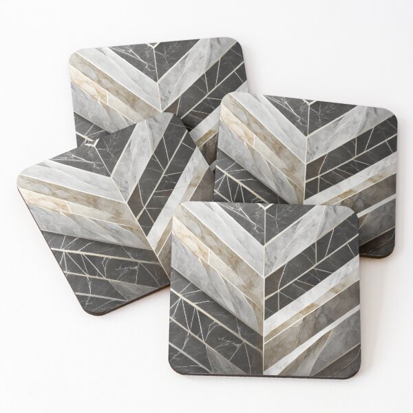 Item preview, Charcoal Black, Smokey Grey, White and Gold Layered Marble  designed and sold by Stageless Designs.